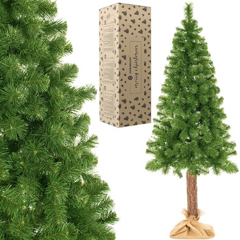 Künstlicher Weihnachtsbaum Kiefer Naturstamm Jutesack 180 cm