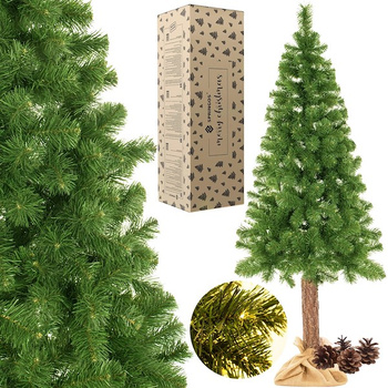 Arbre de Noël artificiel avec tronc réel de 140 cm incl. support et toile de jute