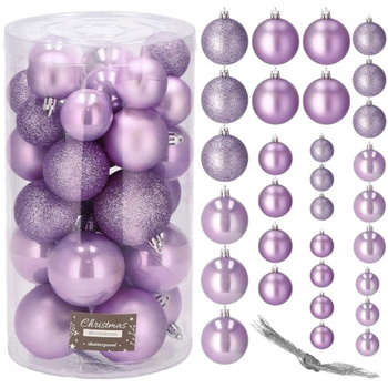 Boule de Noël, 30 pièces, violet délicat