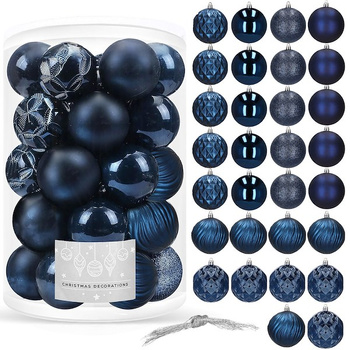 Boules de Noël en plastique 30 pièces Bleu foncé