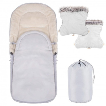 Winterfußsack mit Handwärmer Schlittensack 90 x 43 cm Kinderwagen inkl. Packsack