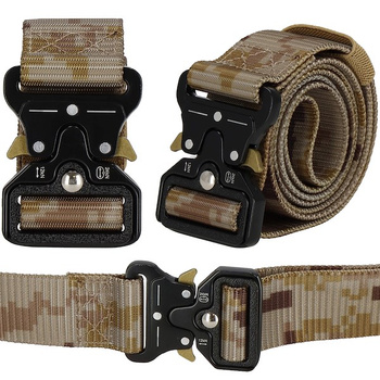 Ceinture de pantalon militaire pour hommes avec boucle QR Marron Camouflage