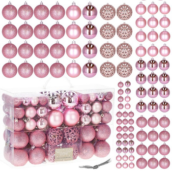 Weihnachtsbaumkugeln in Rosa Verpackung mit 100 Stück