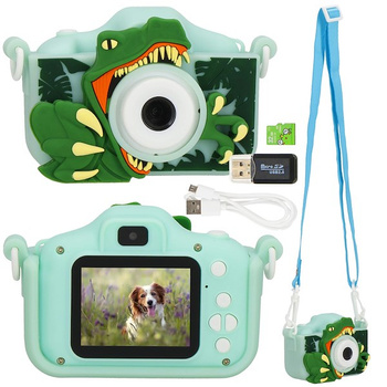 Appareil photo numérique avec appareil photo pour enfants 2-en-1 design dinosaure