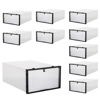 Boîte de rangement pour chaussures, lot de 10 boîtes avec couvercle frontal