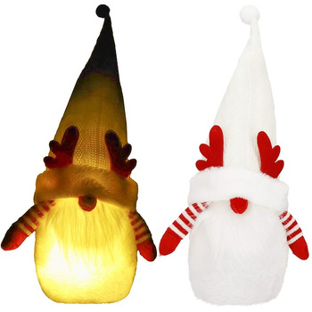 Nain de Noël Figurine Déco LED 33 cm Lumière Blanc Chaud