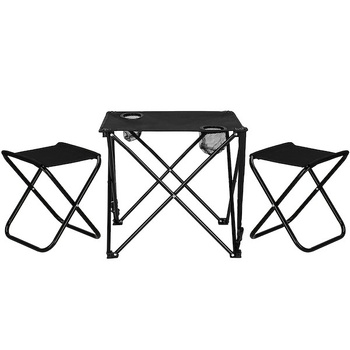 Ensemble de camping Table de camping avec 2 tabourets