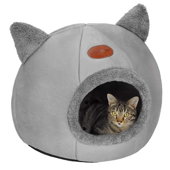 Lit pour chat Grotte pour chat Caverne douillette avec coussin Design de chat