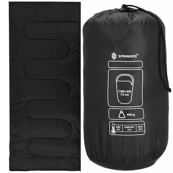 Schlafsack Bettdecke 73 x 190 cm inkl. Packbeutel, schwarz-blau