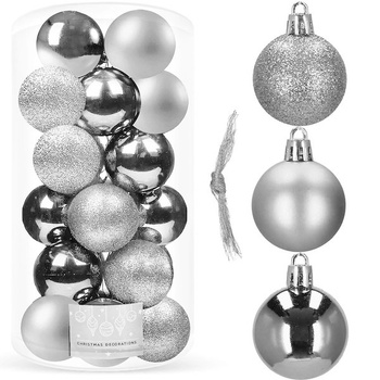 Set de 20 boules de Noël bleues en plastique