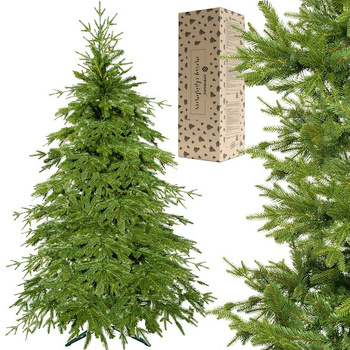 Arbre de Noël Artificiel 220 cm, Sapin Artificiel Comme Réel avec Support