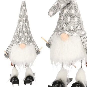 Wackelfigur Nain avec Ski Lutin Gnome Skieur