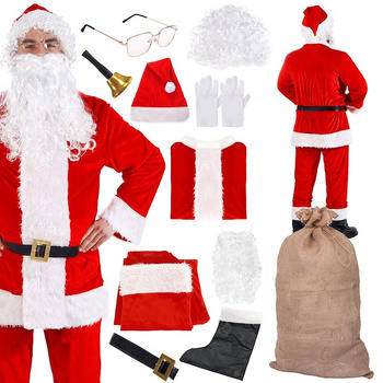 Weihnachtsmann Kostüm 11 Elemente Premium Qualität