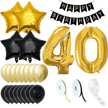 Ballons d'anniversaire Chiffre 40 Décoration Guirlande Joyeux Anniversaire 27 pièces