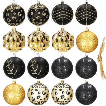 Boules de Noël en plastique Ensemble de 16 pièces 7 motifs