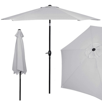 Parasol avec fonction d'inclinaison, manivelle, parasol de jardin, envergure de 250 cm