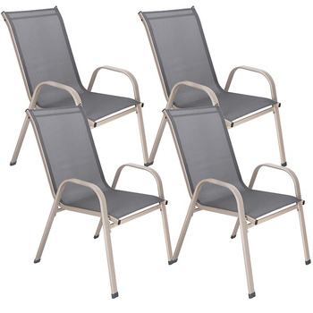 Chaises de jardin chaises en terrasse 53 x 72 x 92 cm 4 pièces gris