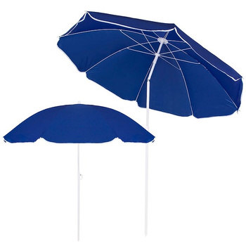 Parasol de plage 180 cm, parasol de jardin bleu-blanc.
