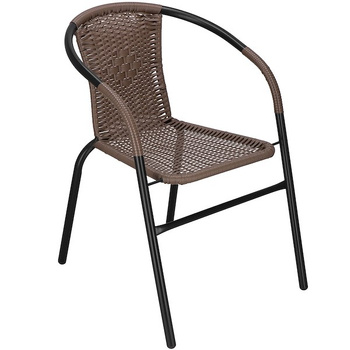 Bistro chaise de jardin - chair tressé 54 x 53 x 73 cm brun