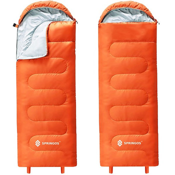 Schlafsack mit Kapuze 73 x 205 cm orange inkl. Packbeutel