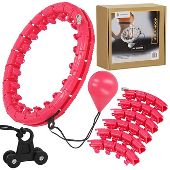 Hula-Hoop avec poids Cerceau de fitness avec picots rose