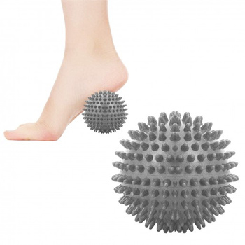 Igelball Massageball avec picots Faszienball 8,5 cm Dur gris