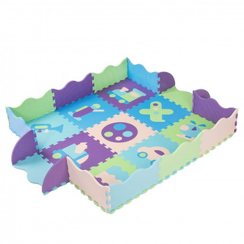 Tapis de jeu pour enfants avec clôture Tapis de protection Puzzle 90 x 90 cm