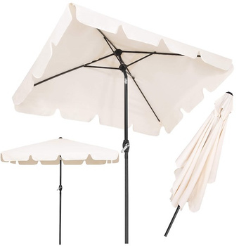 Parasol de jardin rectangulaire avec fonction d'inclinaison et manivelle