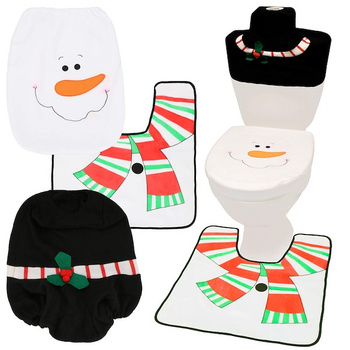 Badematte Badgarnitur Schneemann-Design 3-er Set