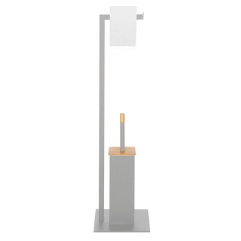 WC-Garnitur Ständer m.Toilettenpapierhalter viereckig, freistehend, 79 cm