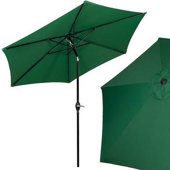 Parasol de jardin avec fonction d'inclinaison système à manivelle 260 x 235 cm vert foncé