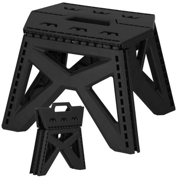 Tabouret de bain avec poignée en plastique max. Charge 100 kg noir