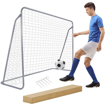 But de football incl. filet de football 240 x 170 cm But d'entraînement en acier