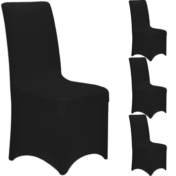 Stuhlhussen schwarze Schonbezüge für Bankett lange Variante 4 Stück