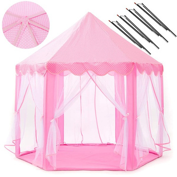 Tente pour enfants Château 135 x 140 cm rose incl. sac de transport