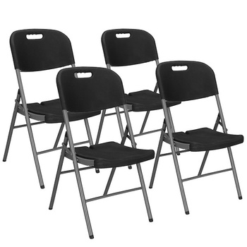 Chaises pliantes ensemble de 4 chaises de banquet en plastique pour fêtes et conférences