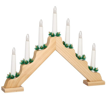 Bougies de chandelle de l'Avent 7, en bois, décoration de Noël