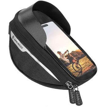 Sac de cadre de vélo avec visière de protection sac de tube supérieur 10 x 18,5 x 9 cm