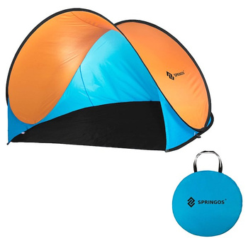 Tente pop-up tente de plage 200 x 120 cm bleu-orange