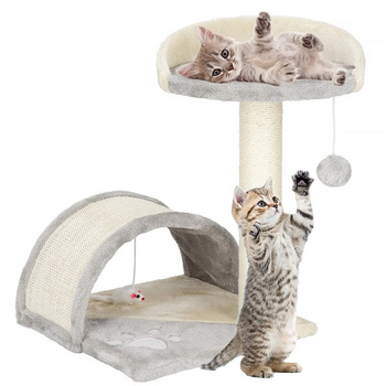 Arbre à chat pour appartement Plateforme Balle de jeu Souris de jeu Pont 47 cm