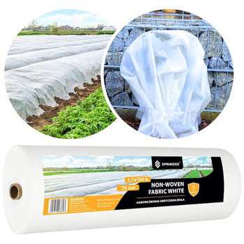 Toile de jardin en polypropylène blanc 1,1 x 100 m 70g/m2 pour protection hivernale