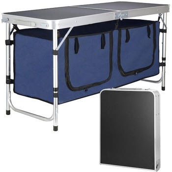 Table de camping avec rangement Armoire de camping 47 x 120 cm