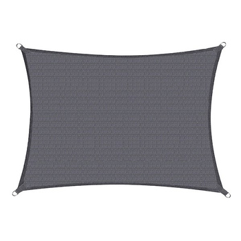 Voile d'ombrage 5 x 3 m avec corde de fixation Gris