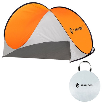 Tente de plage Tente avec fonction pop-up 200 x 120cm blanc-orange