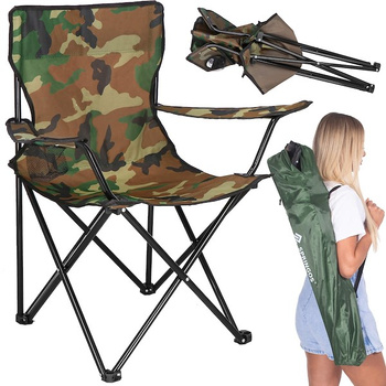 Chaise de camping Angel avec porte-gobelet pliable jusqu'à 120 kg Militaire