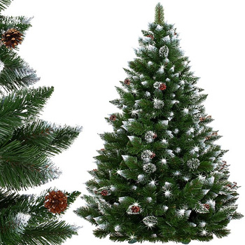 Sapin de Noël Artificiel Pin Diamant avec Neige Artificielle 220 cm