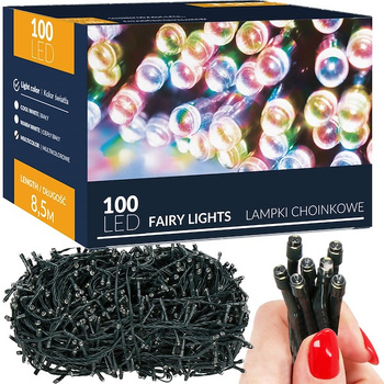 Éclairage de Noël Guirlande lumineuse intérieure 100 LEDs 8 modes colorés 8,5 m