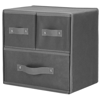 Boîte de rangement avec compartiments Organisateur en tissu non tissé gris