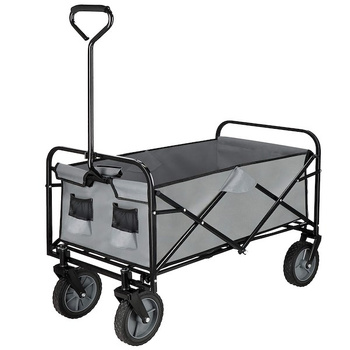 Chariot de transport de jardin pliable, 80 kg, gris-noir