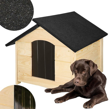 Hundehaus aus Holz mit erhöhtem Boden 81 x 74 x 62 cm Hundehütte Outdoor